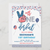 4 juli Verjaardag Mr. One-derful 1st Verjaardag Kaart (Voorkant)