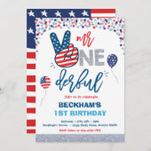 4 juli Verjaardag Mr. One-derful 1st Verjaardag Kaart (Voorkant / Achterkant)