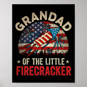 4 juli verjaardag opa van de kleine Firecra Poster