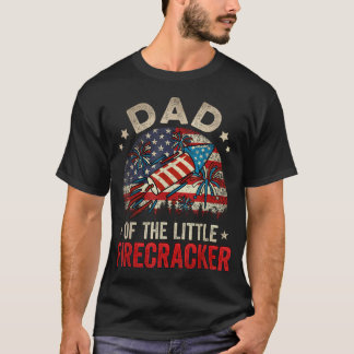 4 juli verjaardag papa vader van de kleine t-shirt