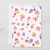 4 juli verjaardag roze cupcake met USA vlag Kaart (Achterkant)