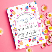 4 juli verjaardag roze cupcake met USA vlag Kaart