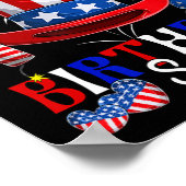 4 juli Verjaardag Squad Amerikaanse Vlag Vuurwerk Poster (Hoek)