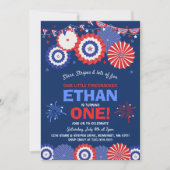 4 juli Verjaardag Uitnodiging 4 juli Feest (Voorkant)