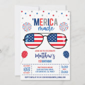 4 juli verjaardag uitnodiging, bewerkbaar 'Amerika Kaart (Voorkant)