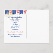 4 juli Verjaardag Vuurwerk Feest Briefkaart (Achterkant)