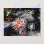 4 juli Verjaardag Vuurwerk Feest Briefkaart (Voorkant)