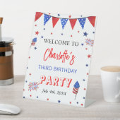 4 juli Verjaardag, welkom voetstuk teken Reclamebord Met Voetstuk (Insitu)