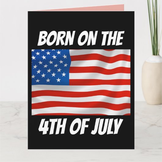 4 JULI VERJAARDAG WENSKAART KAART (Voorkant)