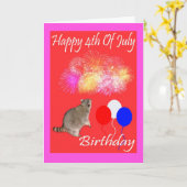 4 juli Verjaardag Wenskaart Kaart (Gele Bloem)