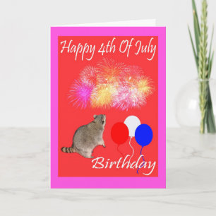 4 juli Verjaardag Wenskaart Kaart