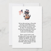 4 juli Verjaardagsfeest Uitnodiging Amerikaans the (Achterkant)