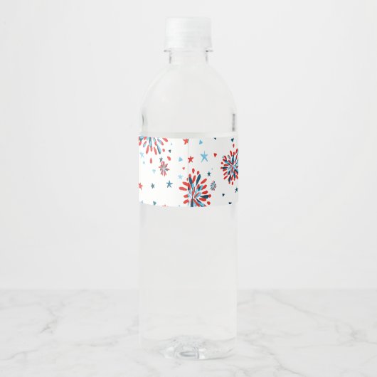 4 juli Verjaardagsfeest Waterfles Etiket (Achterkant)