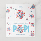 4 juli Verjaardagsfeestje Treat Bag Toppers Plaatskaartje (Buitenkant ongevouwen)