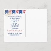 4 juli Verjaardagsvuurwerkfeestje Briefkaart (Achterkant)