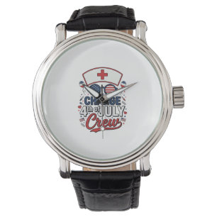 4 juli-verpleegkundige crew patriottisch medisch s horloge