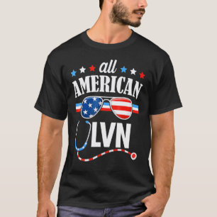 4 juli-verpleegster All American Lvn Gecertificeer T-shirt