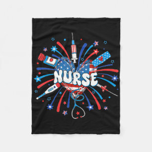 4 juli Verpleegster Amerikaanse vlag 4 juli Nur Fleece Deken
