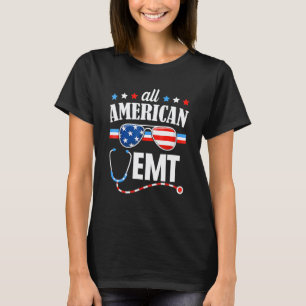 4 juli-verpleegster Emt-ambulanceverpleegkundige T-shirt