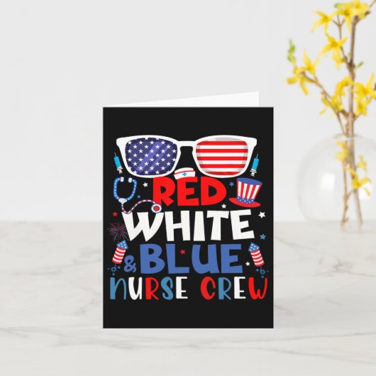 4 juli Verpleegster Vuurwerk Patriottische Verplee Kaart (Gele Bloem)