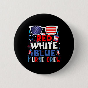 4 juli Verpleegster Vuurwerk Patriottische Verplee Ronde Button 5,7 Cm