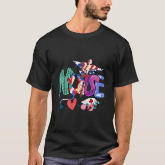 4 juli-verpleging voor stethoscoop Patriottisch ve T-shirt