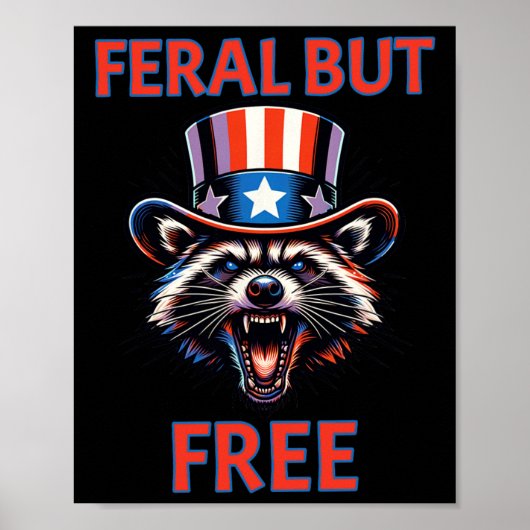 4 juli Verwilderde maar vrije patriottische wasbee Poster (Voorkant)