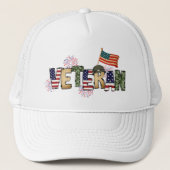 4 juli veteranen Trucker Hat Pet (Voorkant)