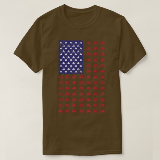 4 juli Video Game Gamer 80's Arcade USA Flag K T-shirt (Design voorkant)
