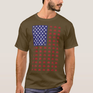 4 juli Video Game Gamer 80's Arcade USA Flag K T-shirt