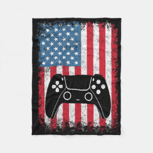 4 juli Video Game Gamer Kinder Jongens Mannen USA  Fleece Deken