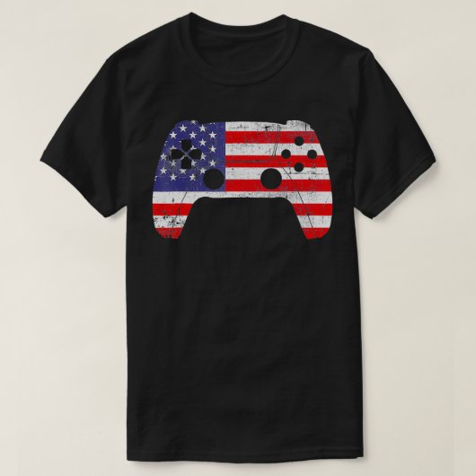 4 juli Video gamer Kinder jongens Mannen VS Fla T-shirt (Design voorkant)