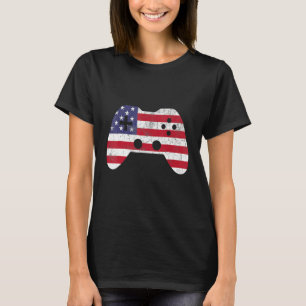 4 juli videogame gamer kinderen jongens mannen VS T-shirt