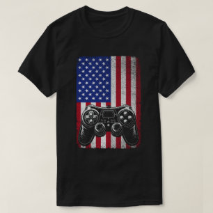 4 juli Videogame Gamer USA Amerikaanse vlag T-shirt
