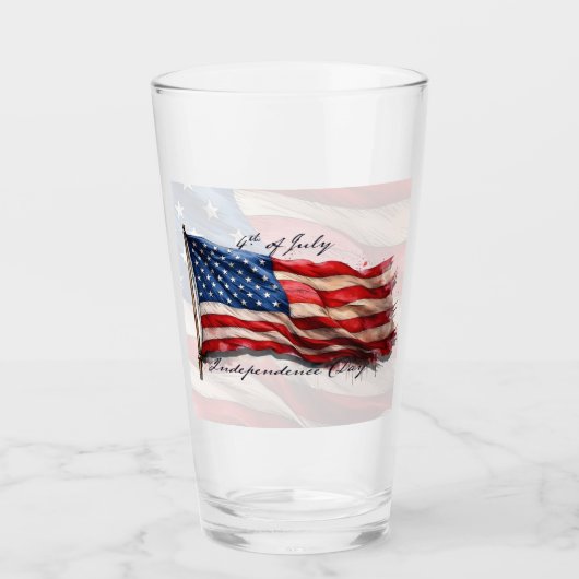 4 juli – Vier het met de Amerikaanse vlag Glas (Voorkant)