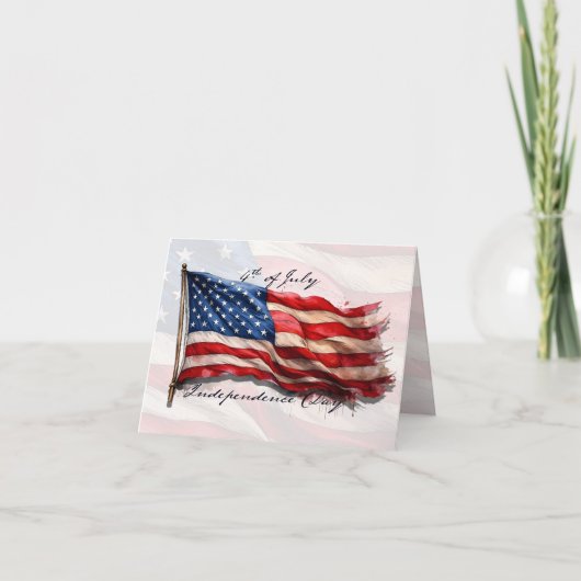 4 juli – Vier het met de Amerikaanse vlag Kaart (Voorkant)