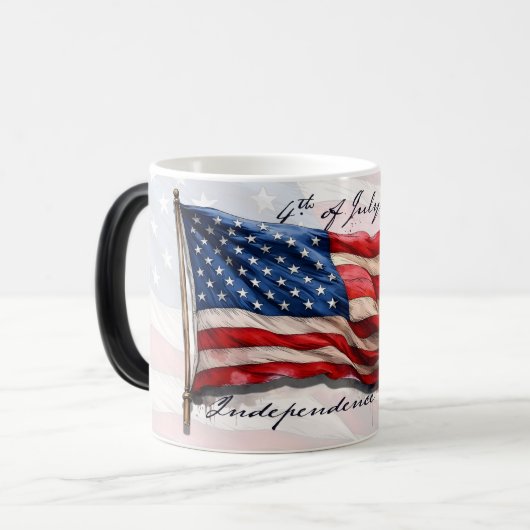 4 juli – Vier het met de Amerikaanse vlag Magische Mok (Voorkant links)