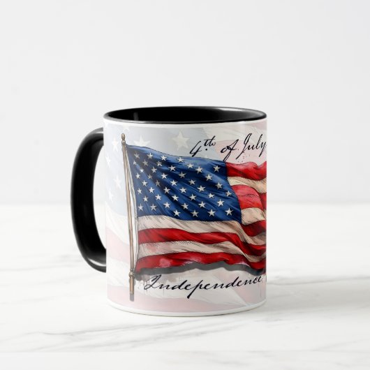 4 juli – Vier het met de Amerikaanse vlag Mok (Voorkant links)
