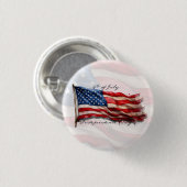 4 juli – Vier het met de Amerikaanse vlag Ronde Button 3,2 Cm (Voorkant /achterkant)