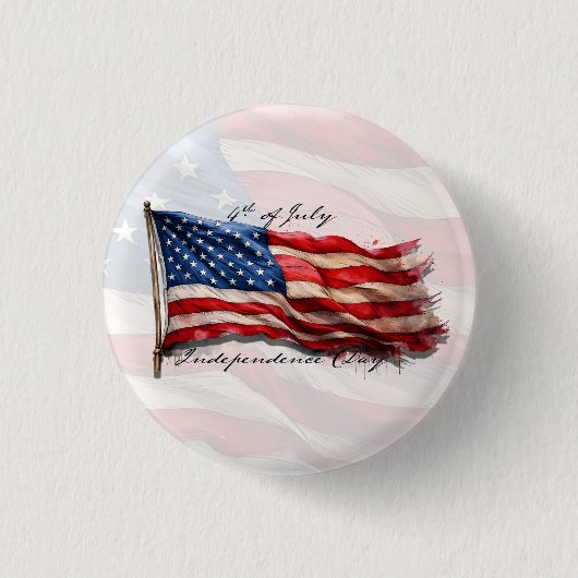 4 juli – Vier het met de Amerikaanse vlag Ronde Button 3,2 Cm (Voorkant)