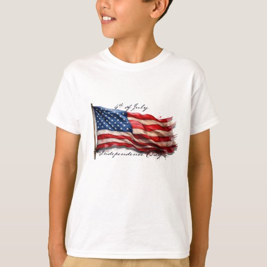 4 juli – Vier het met de Amerikaanse vlag T-shirt (Voorkant)
