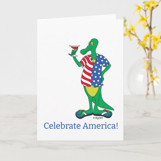 4 juli Vier Wenskaart Kaart (Gele Bloem)