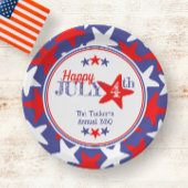 4 juli Vierde sterren Rood Wit Blauw Patriottisch Papieren Bordje