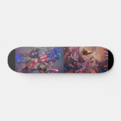 4 juli viering abstracte digitale kunst kleur persoonlijk skateboard (Horizontaal)