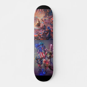 4 juli viering abstracte digitale kunst kleur persoonlijk skateboard