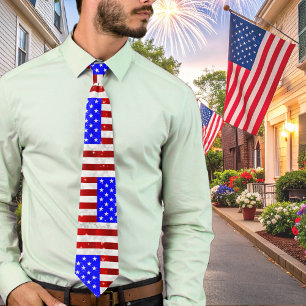 4 juli-viering - Amerikaanse vlag Stropdas