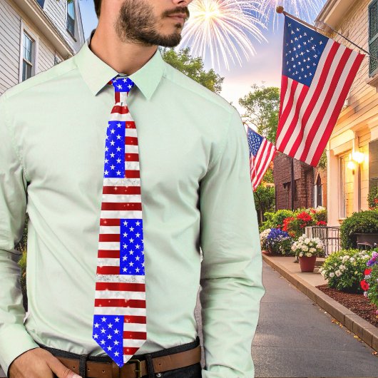 4 juli-viering - Amerikaanse vlag Stropdas