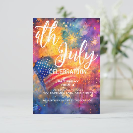 4 juli viering Bash Kaart (Staand voorkant)