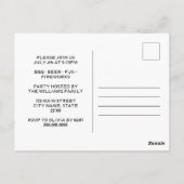 4 juli Viering BBQ Feestuitnodiging Briefkaart (Achterkant)