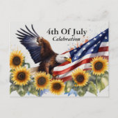 4 juli Viering BBQ Feestuitnodiging Briefkaart (Voorkant)